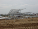 Erection of the frame of the greenhouse block